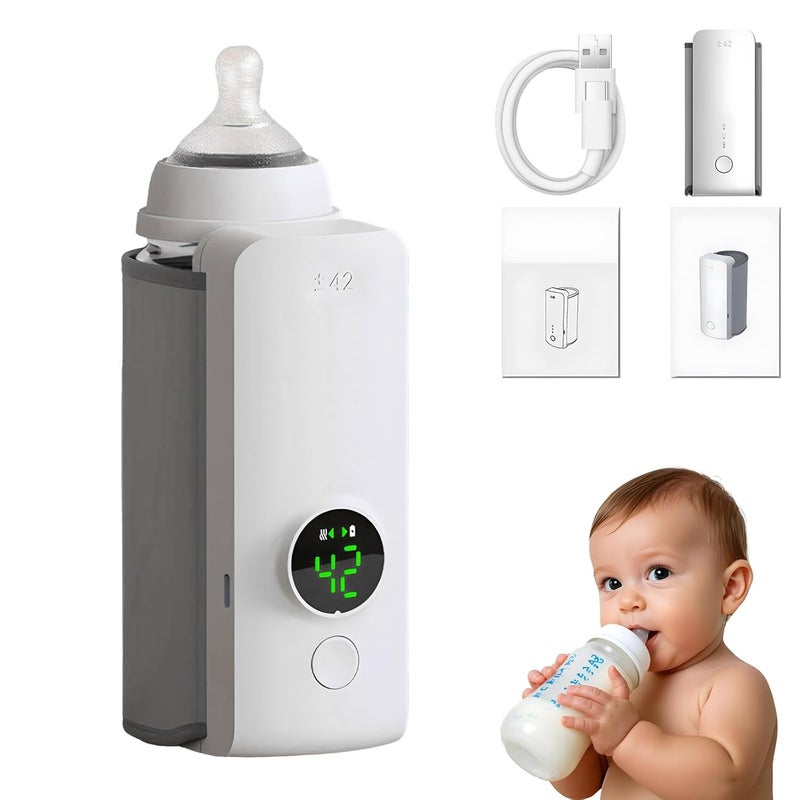 Flashstar Portable Bottle Warmer for Travel, Rapid Warming with Battery-Powered Temperature Display, Waterless Milk Warming for Comfortable Baby Feeding On The Go - Image 1